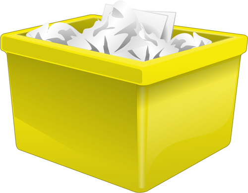 Yellow Plastic Box Filled With Paper Clipart