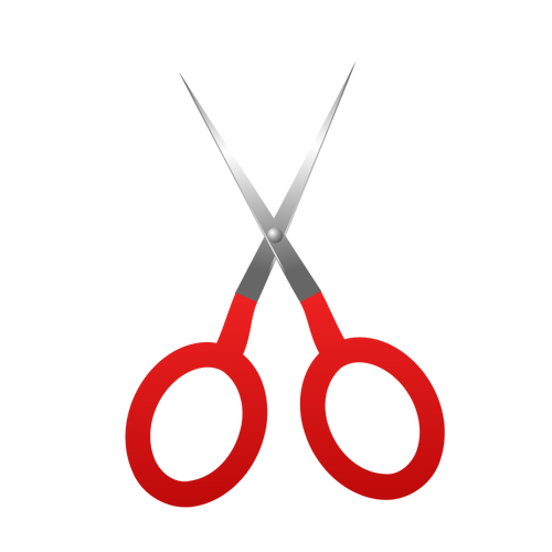 Of Wide Finger Red Scissors Clipart