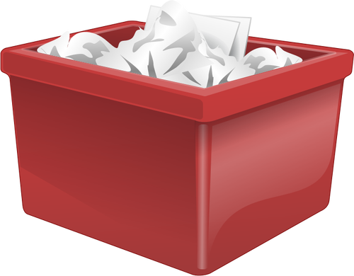 Red Plastic Box Filled With Paper Clipart