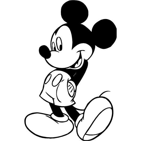Free Mickey Mouse Black And White Image Clipart.