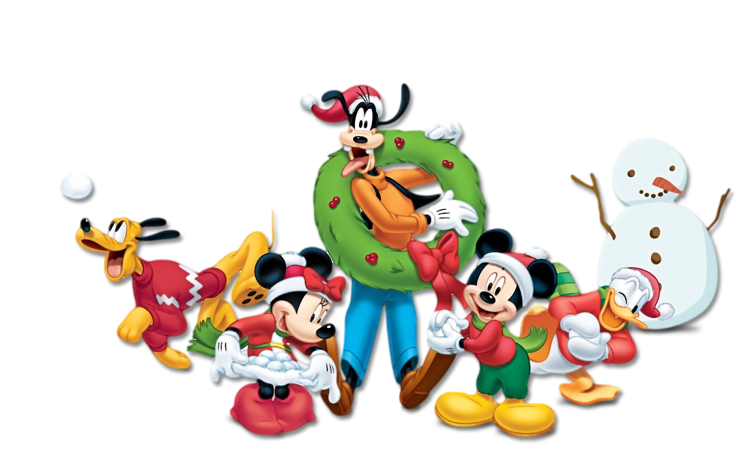 Mickey Minnie Pluto Goofy Mouse Christmas Clipart