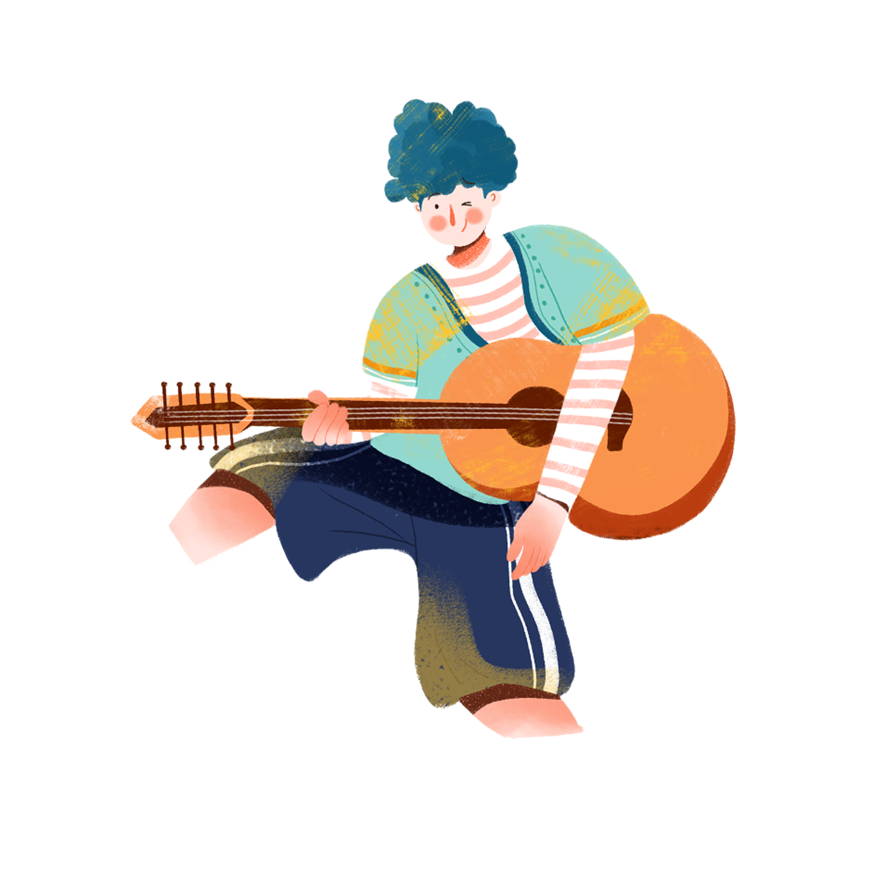 Guitar Acoustic Microphone Wischmop Illustration Download HD PNG Clipart