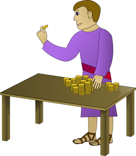 Of Man With Coins Clipart