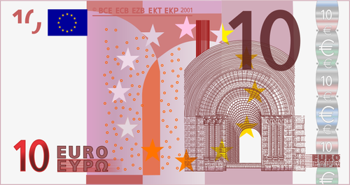 Of 10 Euro Banknote Clipart
