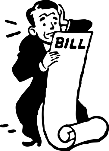 Man Worried About The Bill Clipart