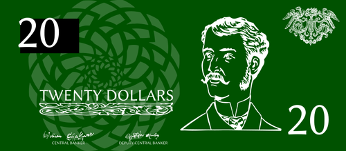 Twenty Dollars Banknote Clipart