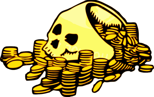 Skull And Money Clipart