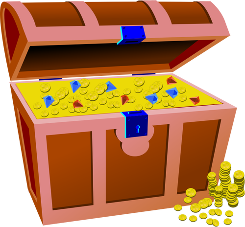 Of Treasure Chest Full Of Coins Clipart