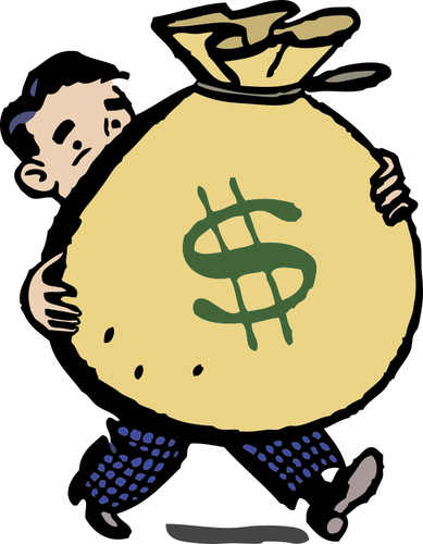 Man With Bag Money Clipart