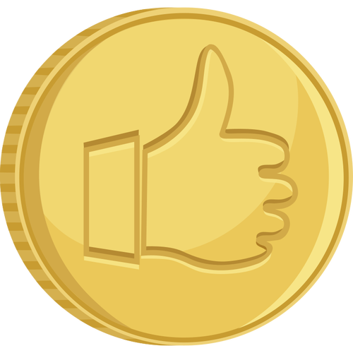 Of Coin With Thumb Up Clipart