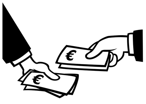 Paying In Euros Illustraton Clipart
