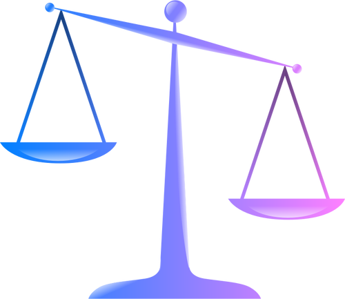 Of Blue And Purple Scales Of Justice Clipart