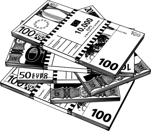 Of Euro Notes In Black And White Clipart
