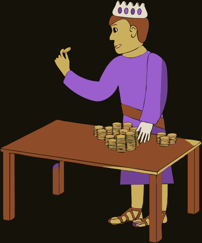 Of King Counting His Money Clipart