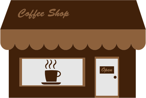 Coffee Shop Storefront Clipart