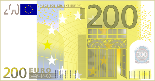 Two Hundred Euro Note Clipart