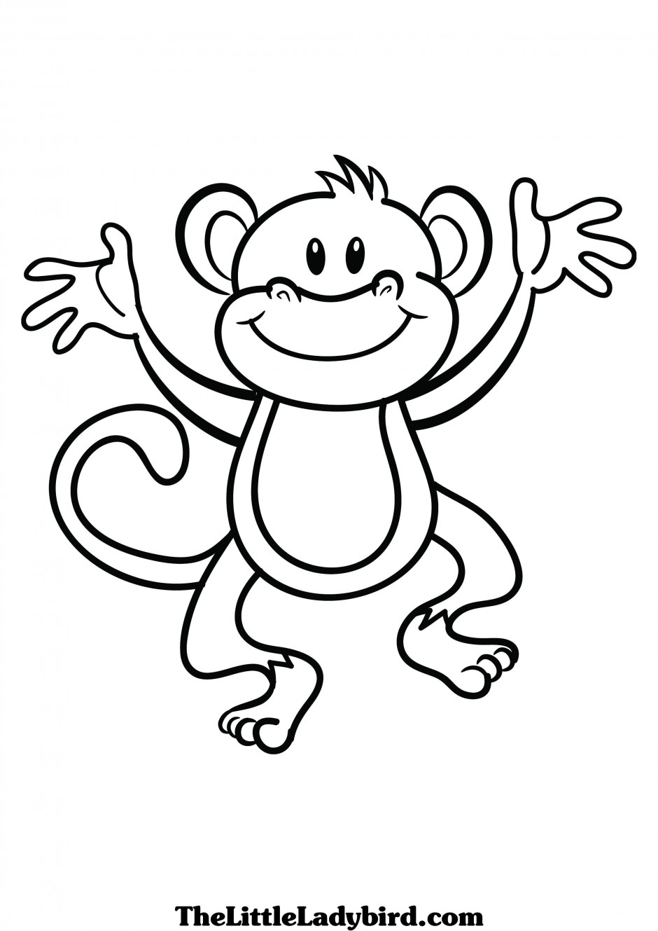 Cute Monkey Black And White Download Png Clipart