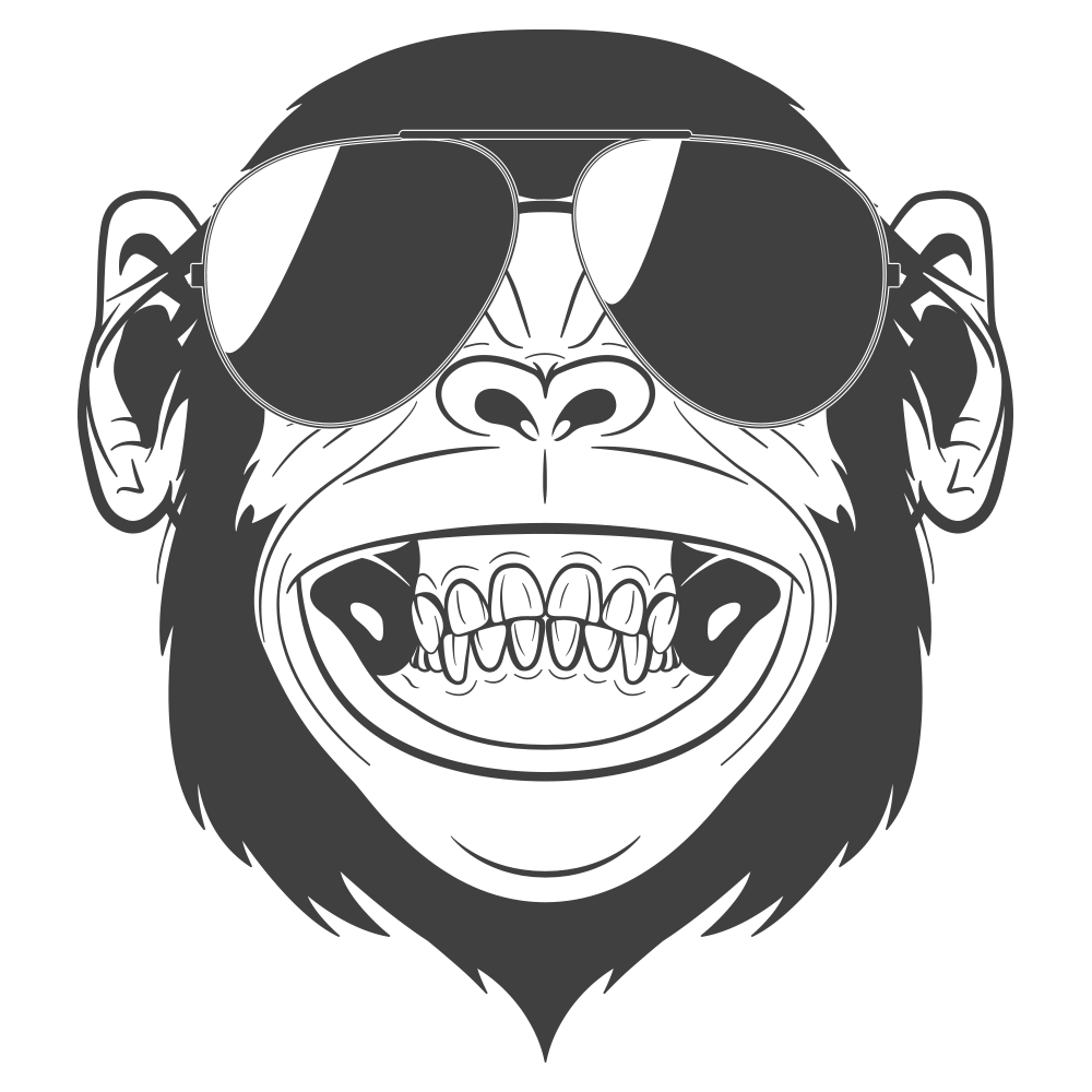 Orangutan Headphones Monkey Chimpanzee Laughing PNG Image High Quality Clipart