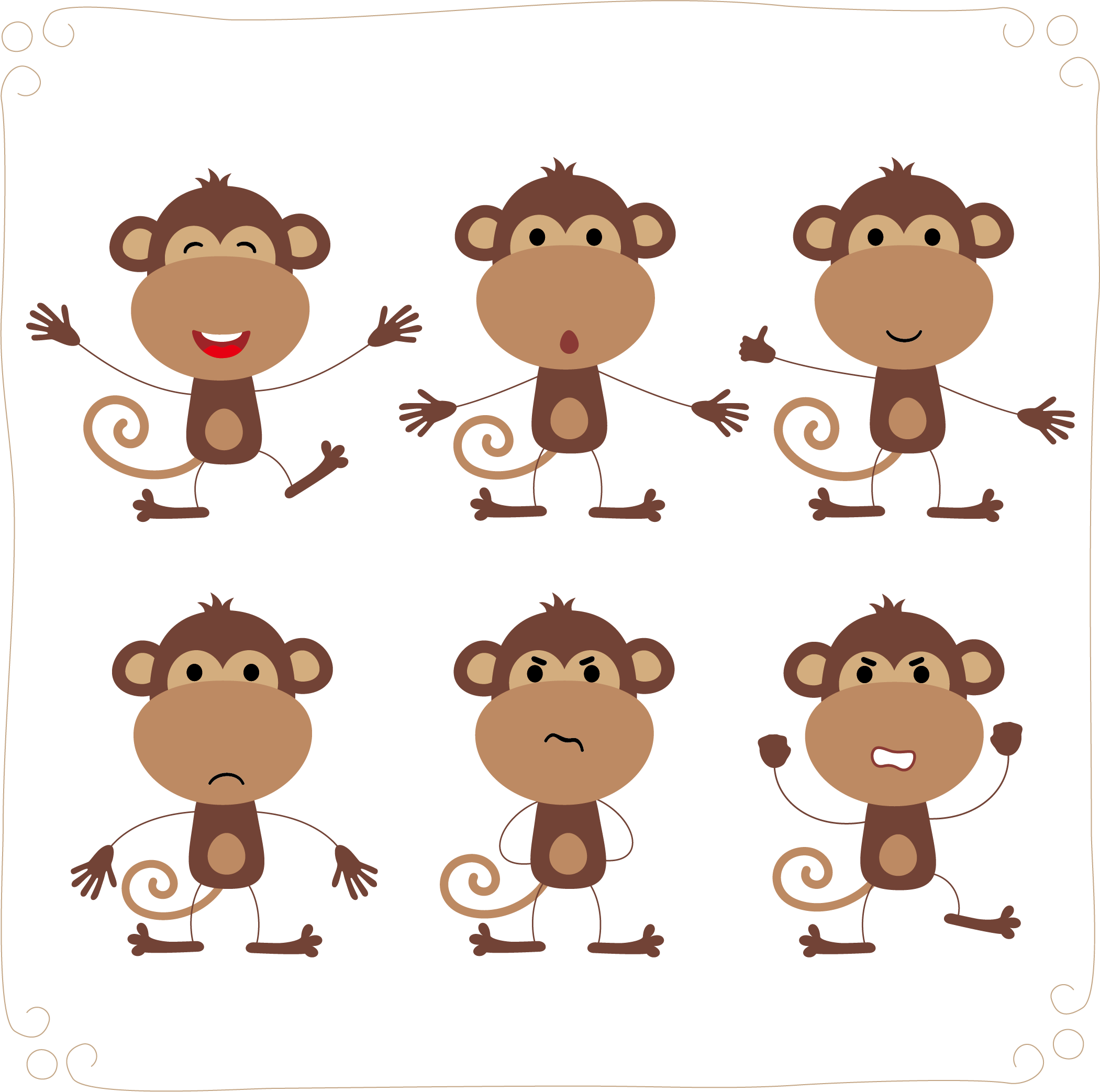 Vector Monkey Illustration Cartoon Free Download PNG HQ Clipart