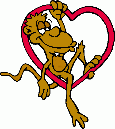 Monkey With Heart Monkey With Heart Clipart