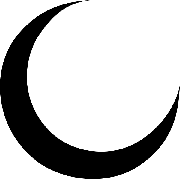 Black Crescent Moon At Vector Png Image Clipart