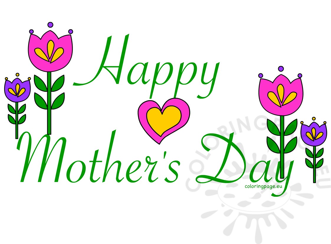 Mothers Day Happy Mother'Day Card Coloring Page Clipart