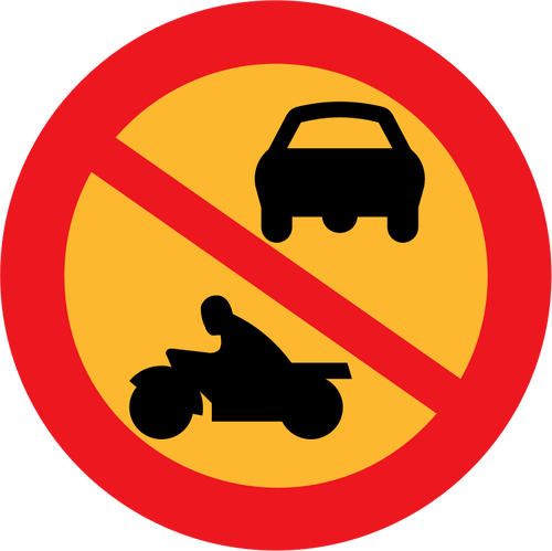No Motorbikes Or Cars Traffic Sign Clipart