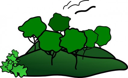 Landscape Mountain Trees Vector In Open Office Clipart