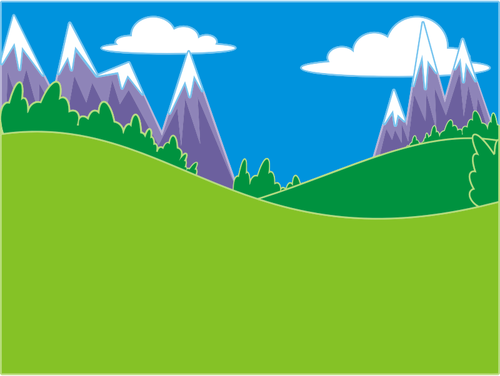 Green Hills And Mountains Landscape Clipart