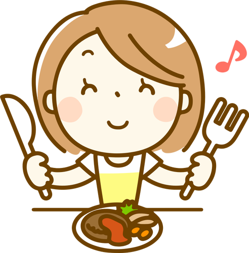 Girl At Lunch Clipart
