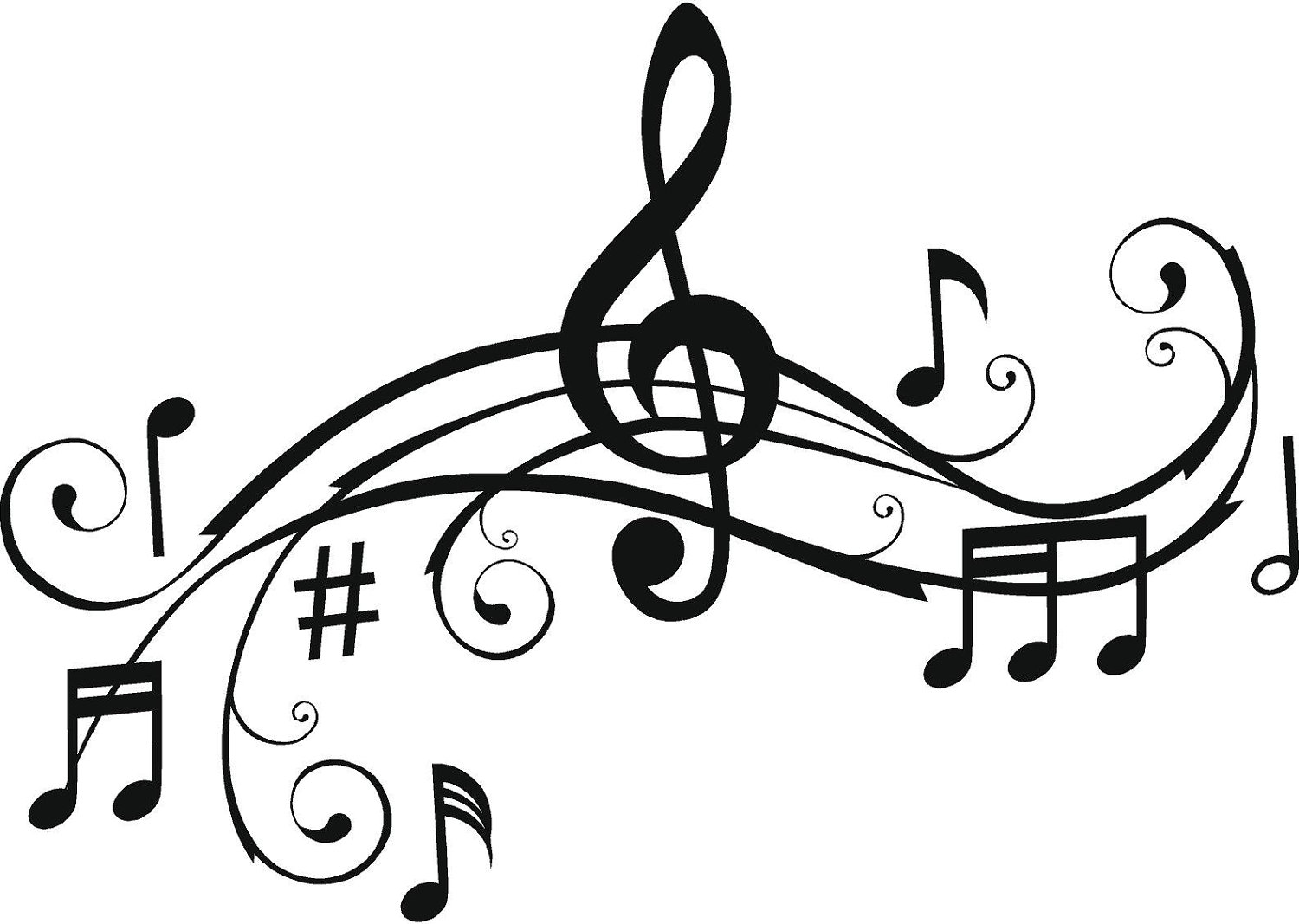 Music Notes Black And White Hd Image Clipart