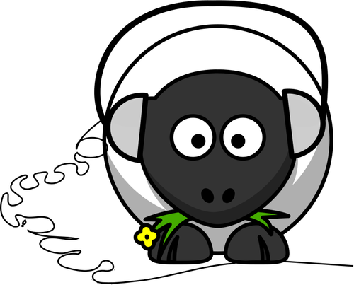 Sheep With Headphones Clipart