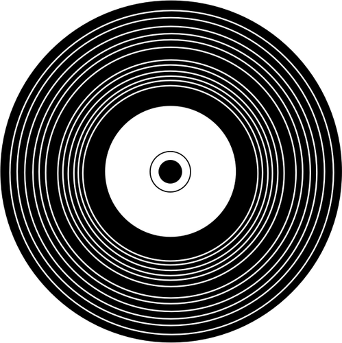 Of Vinyl Record In Black And White Clipart