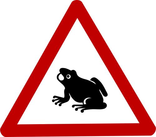 Caution Frog Sign Clipart