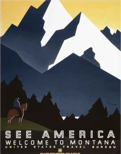 Vintage Poster Of Montana Clipart