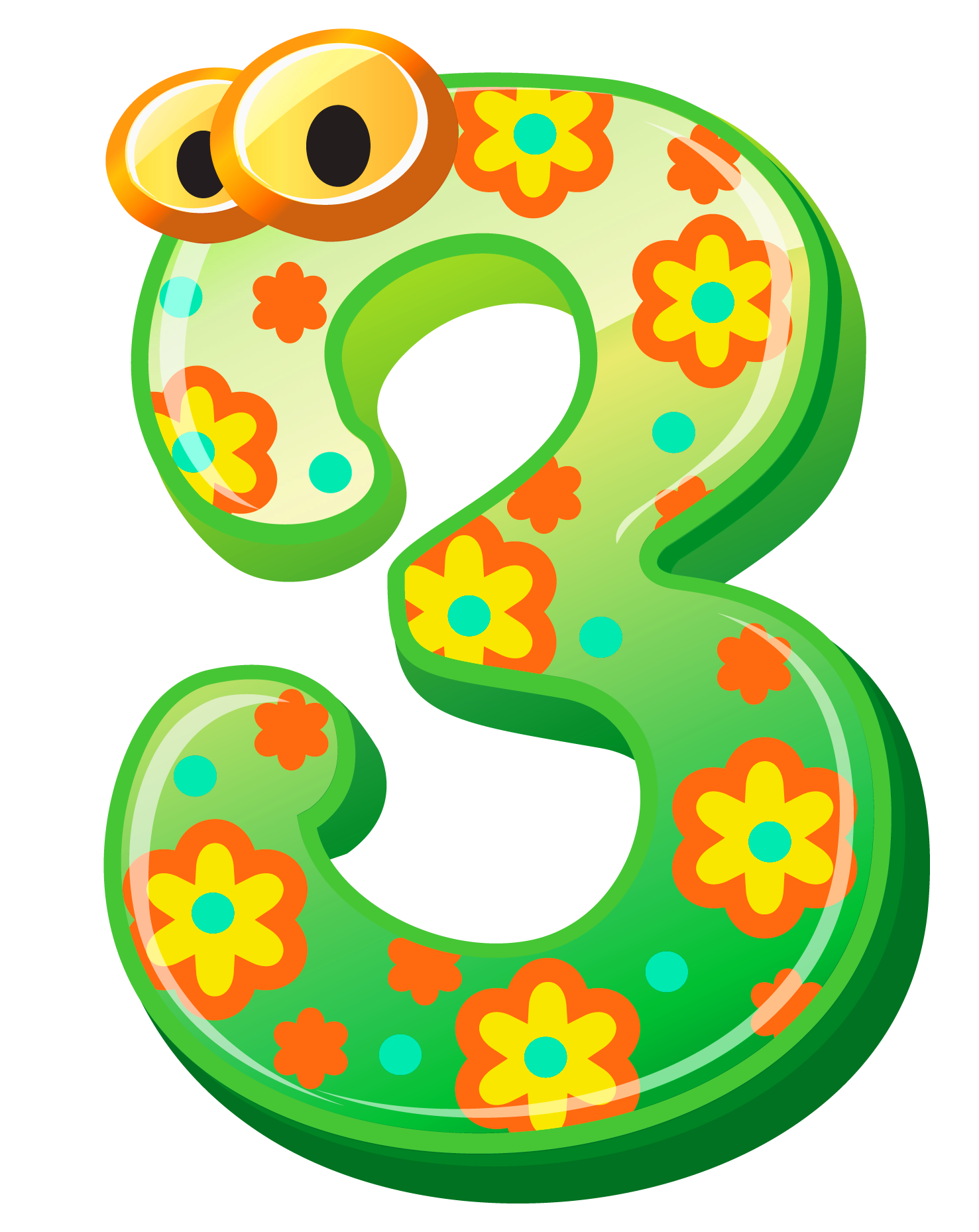 Numbers Cute Number Three Image Free Download Clipart