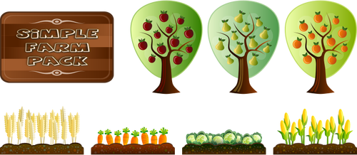 Of Simple Farm Crops Pack Clipart