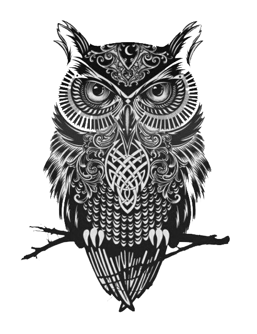 Owl Great Tattoo Flash Idea Horned Clipart
