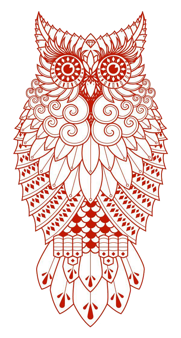Owl Drawing Red Tattoo PNG File HD Clipart