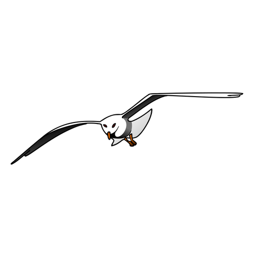 Drawing Of Flying Laughing Gull Clipart