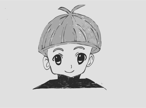 Of Small Manga Boy Drawing Clipart