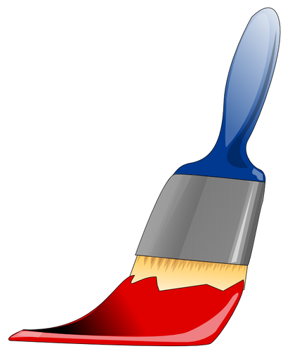 Paint Brush With Red Paint Clipart