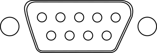 Drawing Of Serial Connector Db-9 Rs-232 Clipart