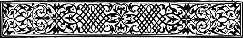 Drawing Of Rectangular Black And White Ornamental Banner Clipart