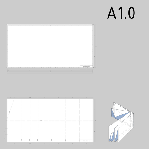 A1.0 Sized Technical Drawings Paper Template Clipart