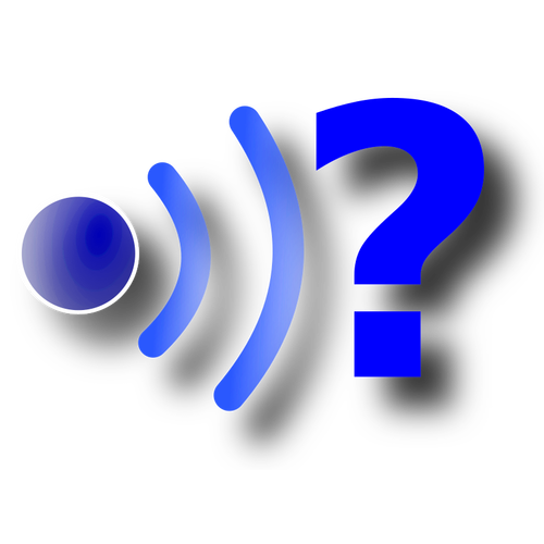 Drawing Of Wi-Fi Symbol With A Question Mark Clipart