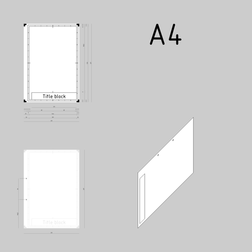 A4 Sized Technical Drawings Paper Template Clipart