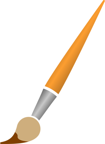 Paintbrush And Brown Dye Clipart