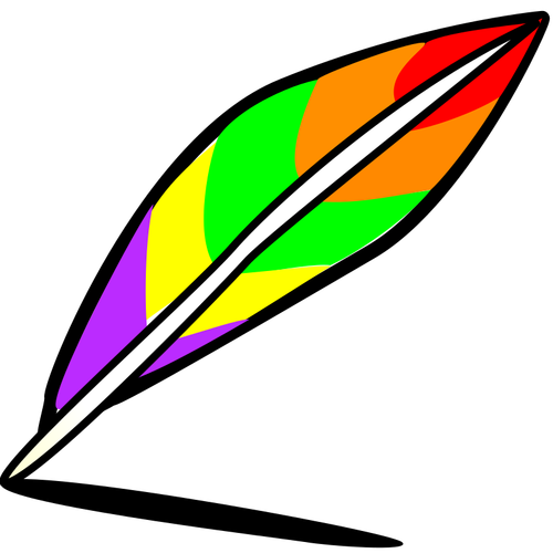 Drawing Of Rainbow Colored Feather Clipart