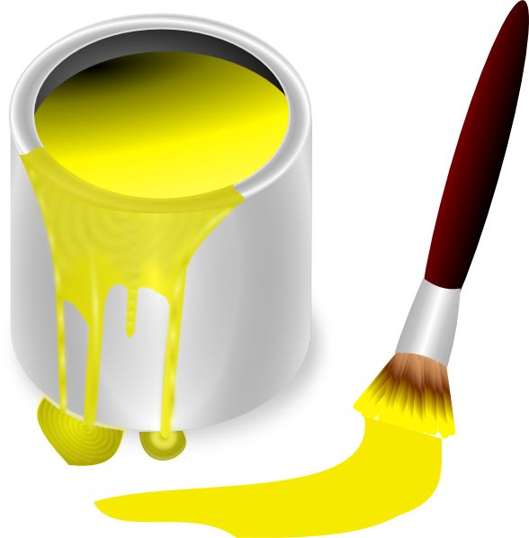 Paintbrush Yellow Paint Yellow Paint With Paint Clipart